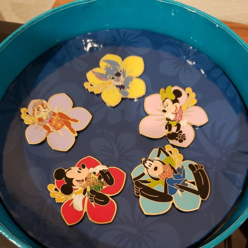 Disney Pin Stitch's High Sea Adventure Flower Lei Box of 5 Pins LE 500 42732 DCL
